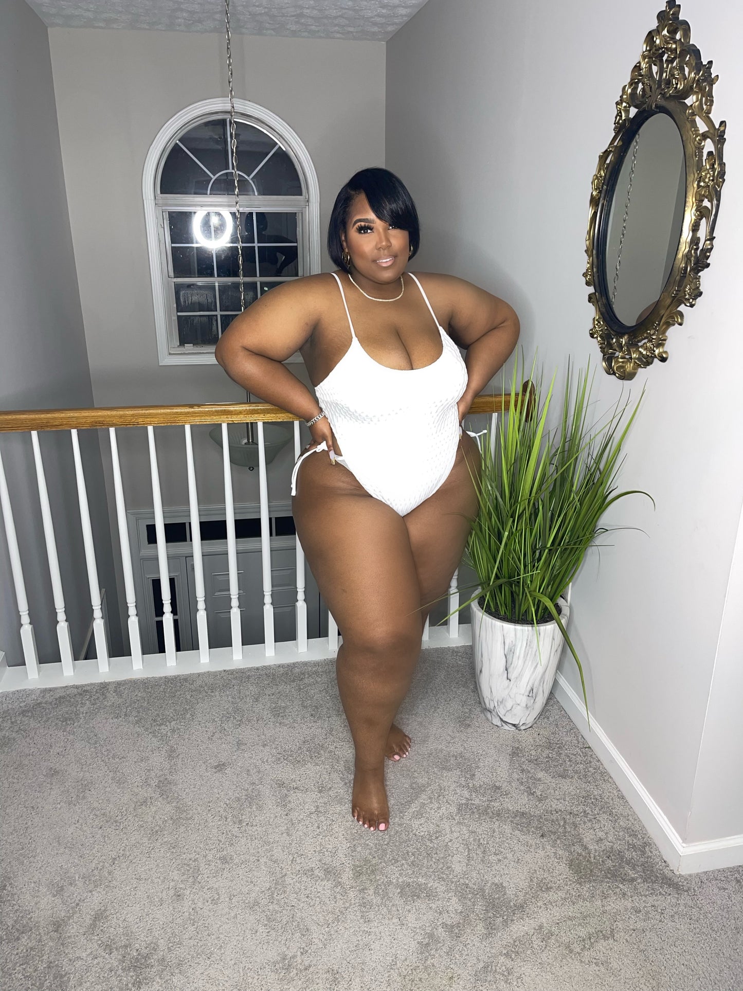 White beach swimsuit