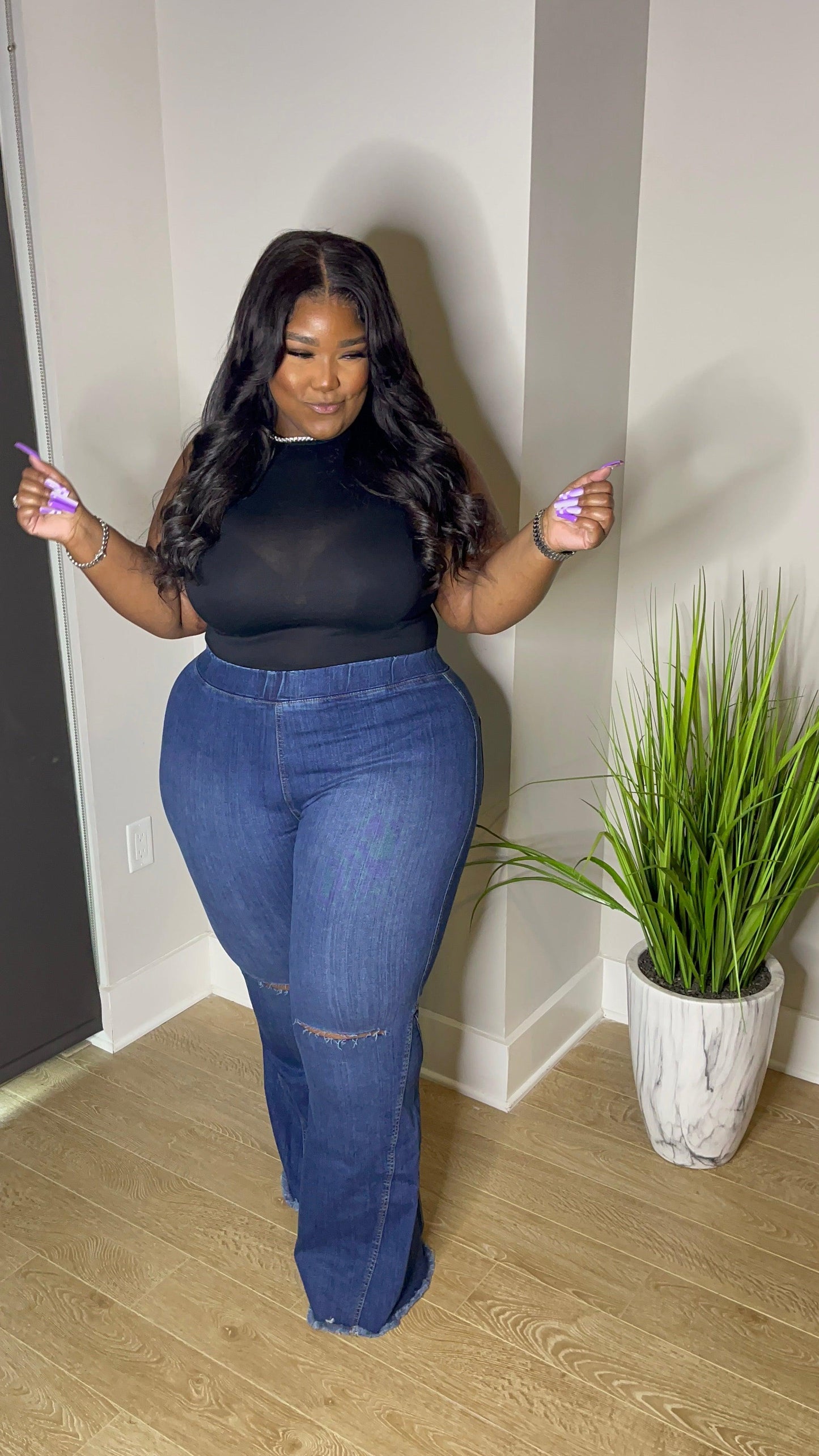 High waist flare jeans - Lecurveculturellc