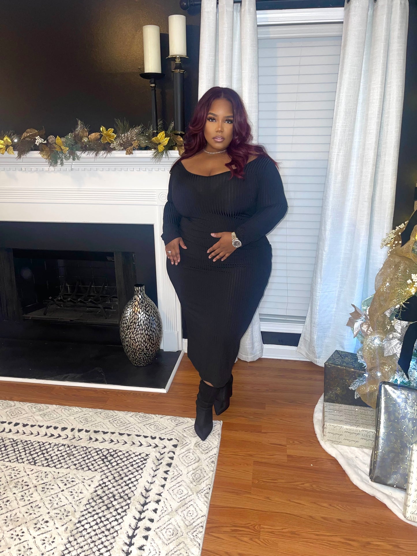Ribbed maxi dress